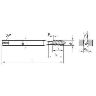 1057 - filetage mj hss-e revêtu ticn pour titane et inconel